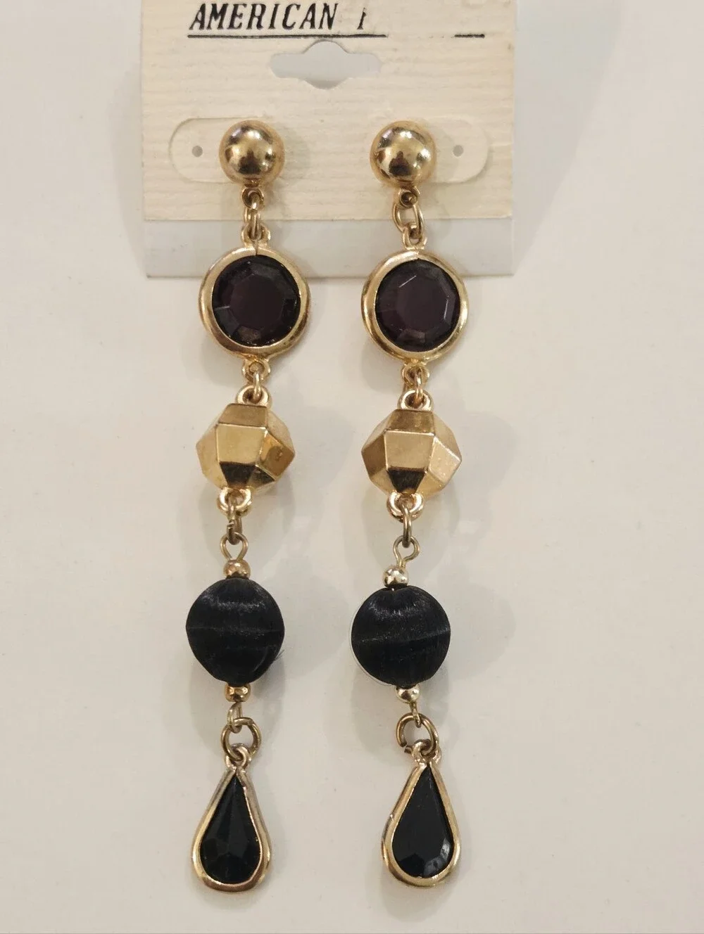 VTG NOS Gold Waterfall Chandelier Clip on Pierced Earrings 80 90s Runway Lot 6